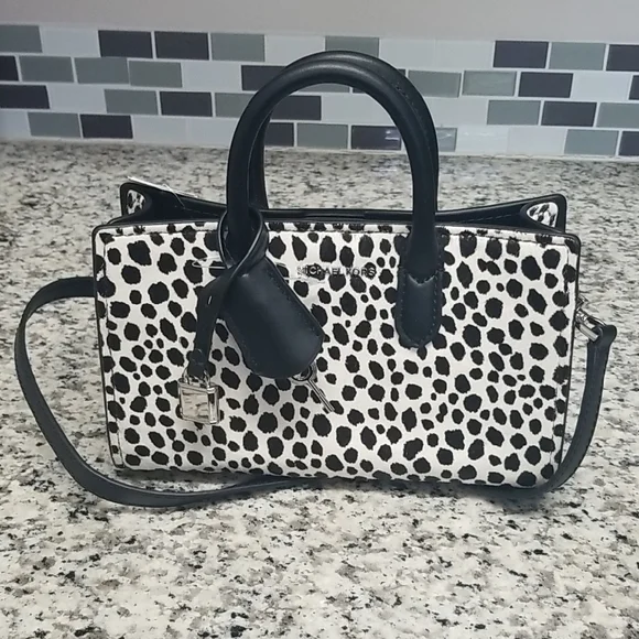 MICHAEL KORS XTRA SMALL CHEETAH PRINT CALF HAIR AND LEATHER CROSSBODY BAG - Picture 1 of 5